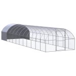 Vidaxl poulailler d'extrieur 3x12x2 m acier galvanis