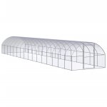 Vidaxl poulailler d'extrieur 3x16x2 m acier galvanis