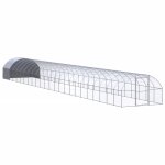 Vidaxl poulailler d'extrieur 3x24x2 m acier galvanis