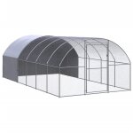 Vidaxl poulailler d'extrieur 3x6x2 m acier galvanis