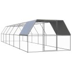 Vidaxl poulailler d'extrieur 3x12x2 m acier galvanis