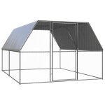 Vidaxl poulailler d'extrieur 3x4x2 m acier galvanis