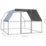 Vidaxl poulailler d'extrieur 3x4x2 m acier galvanis