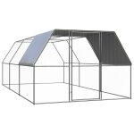 Vidaxl poulailler d'extrieur 3x6x2 m acier galvanis