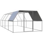 Vidaxl poulailler d'extrieur 3x8x2 m acier galvanis