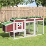 Vidaxl poulailler moka 204x50x84 cm bois massif de pin