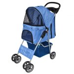 Vidaxl poussette pour chiens bleu