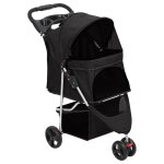 Vidaxl poussette pour chien pliante noir 80x46x98 cm tissu oxford