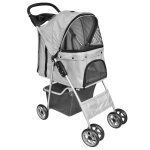 Vidaxl poussette pliable pour chiens / chats gris Vidaxl poussette pliable pour chiens / chats gris