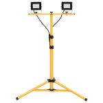 Vidaxl projecteur a led avec trpied 2x20 w blanc froid