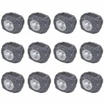 Vidaxl projecteurs solaires a led forme de pierre 12 pcs