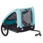 Vidaxl remorque pour animaux de compagnie bleu et noir