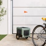 Vidaxl remorque de vlo pour animaux de compagnie gris et noir
