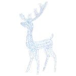 Vidaxl renne de d�coration de no�l acrylique 140 led 120cm blanc froid