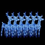 Vidaxl rennes de no�l 6 pcs 240 led bleu acrylique