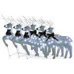 Vidaxl rennes de no�l 6 pcs blanc 120 led