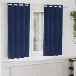 Vidaxl rideaux avec des rideaux 2 pcs bleu foncé 140 x 175 cm velours Vidaxl rideaux avec des rideaux 2 pcs bleu foncé 140 x 175 cm velours