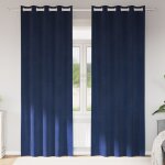 Vidaxl rideaux avec des rideaux 2 pcs bleu fonc� 140 x 225 cm velours