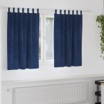 Vidaxl rideaux avec des rideaux 2 pcs bleu fonc� 140 x 140 cm velours