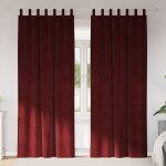 Vidaxl rideaux avec des rideaux 2 pcs bordeaux 140 x 260 cm velours