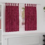 Vidaxl rideau avec des rideaux 2 pcs bordeaux 140 x 140 cm velours