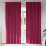 Vidaxl rideaux avec des rideaux 2 pcs bordeaux polyester