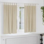 Vidaxl rideaux avec des rideaux 2 pcs cr�me 140 x 175 cm velours