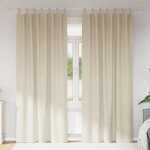 Vidaxl rideaux avec des rideaux 2 pcs cr�me 140 x 225 cm velours