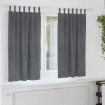 Vidaxl rideaux avec des rideaux 2 pcs gris clair 140 x 175 cm velours