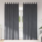 Vidaxl rideaux avec des rideaux 2 pcs gris clair 140 x 245 cm velours