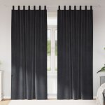 Vidaxl rideaux avec des rideaux 2 pcs gris fonc� 140 x 260 cm velours