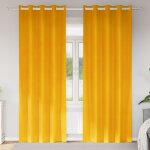 Vidaxl rideaux 2 pcs jaune moutarde 140 x 260 cm velours