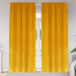 Vidaxl rideaux 2 pcs jaune moutarde 140 x 260 cm velours