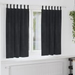 Vidaxl rideaux avec des rideaux 2 pcs noir 140 x 175 cm velours