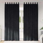 Vidaxl rideaux avec des rideaux 2 pcs noir 140 x 245 cm velours Vidaxl rideaux avec des rideaux 2 pcs noir 140 x 245 cm velours