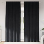 Vidaxl rideaux avec des rideaux 2 pcs noir 140 x 260 cm velours