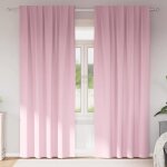 Vidaxl rideaux avec des rideaux 2 pcs rose b�b� polyester
