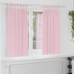 Vidaxl rideaux avec des rideaux 2 pcs rose b�b� polyester