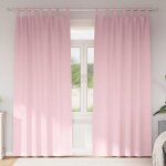Vidaxl rideaux avec des rideaux 2 pcs rose b�b� polyester