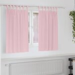 Vidaxl rideaux avec des rideaux 2 pcs rose b�b� polyester
