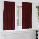 Vidaxl rideaux 2 pcs rouge bordeaux 140 x 175 cm velours Vidaxl rideaux 2 pcs rouge bordeaux 140 x 175 cm velours