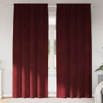 Vidaxl rideaux 2 pcs rouge bordeaux 140 x 225 cm velours