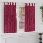 Vidaxl rideau 2 pcs rouge bordeaux 175 x 140 cm velours Vidaxl rideau 2 pcs rouge bordeaux 175 x 140 cm velours