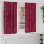 Vidaxl rideau 2 pcs rouge bordeaux 175 x 140 cm velours Vidaxl rideau 2 pcs rouge bordeaux 175 x 140 cm velours