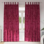 Vidaxl rideau 2 pcs rouge bordeaux 225 x 140 cm velours Vidaxl rideau 2 pcs rouge bordeaux 225 x 140 cm velours