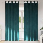 Vidaxl rideaux avec des rideaux 2 pcs vert fonc� 140 x 245 cm velours