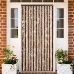 Vidaxl rideau anti - mouches beige et marron clair 100x230 cm chenille