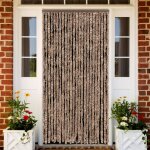 Vidaxl rideau anti - mouches beige et marron fonc 100x230 cm chenille