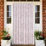 Vidaxl rideau anti - mouches gris argent et rose 100x220 cm chenille