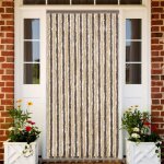 Vidaxl rideau anti - mouches marron fonc et beige 100x200 cm chenille